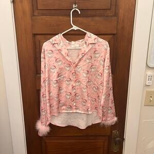 Altar'd State Santa Pajama Set Top and Bottom sz XS NWT's Pink $122